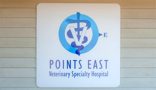 Points East Veterinary Specialty Hospital exterior photo showing sign