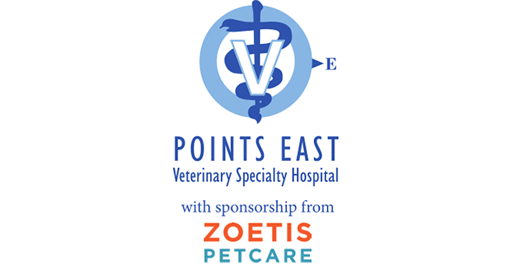 Points East Veterinary Specialty Hospital logo and Zoetis Petcare Logo